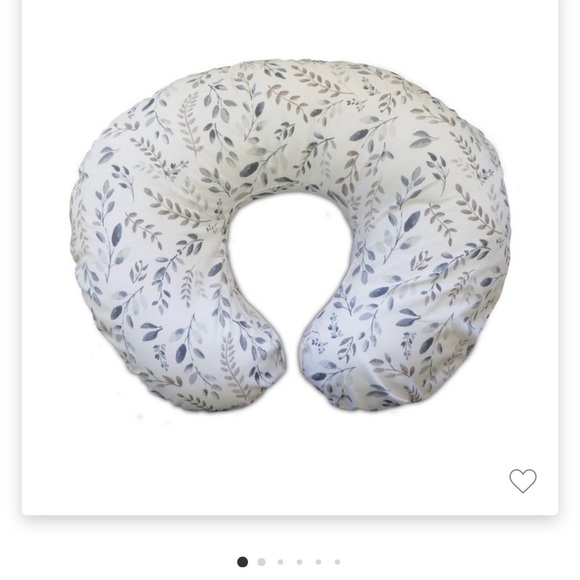 Boppy Other - Neutral Leaf Print Nursing Pillow - White & Gray